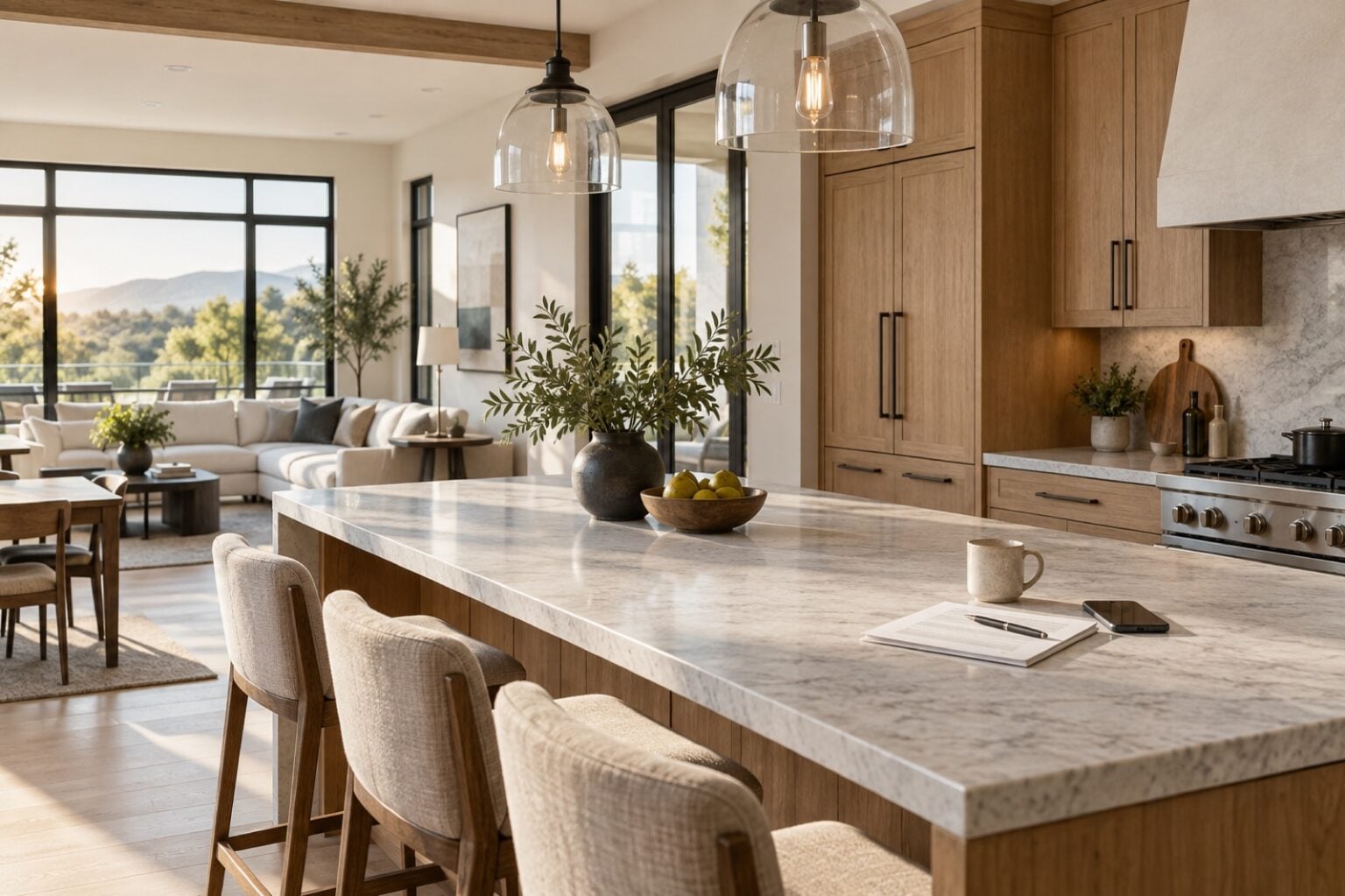 Tree-lined Southern California neighborhood with modest homes